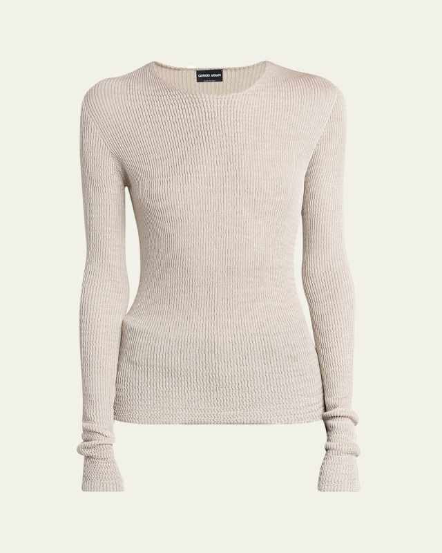 Ribbed Viscose-Blend Sweater